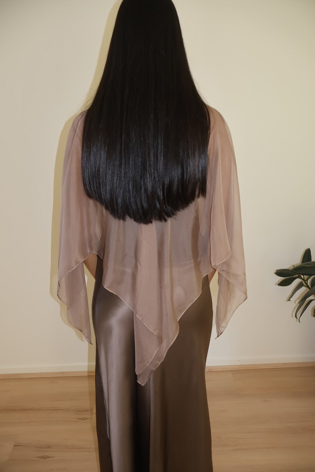 Persephone Silk Shawl in Taupe