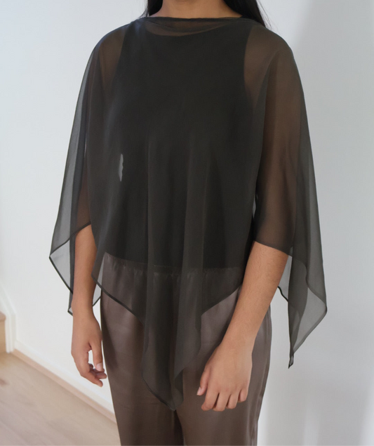 Persephone Silk Shawl in Slate