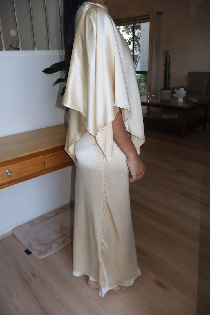 Liquid Silk Shawl in Custard