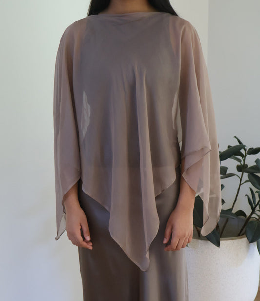 Persephone Silk Shawl in Taupe