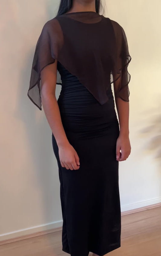 Persephone Pleated Mini Silk Shawl