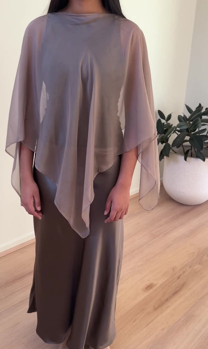 Persephone Silk Shawl in Taupe