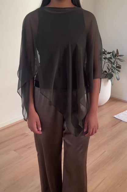 Persephone Silk Shawl in Slate